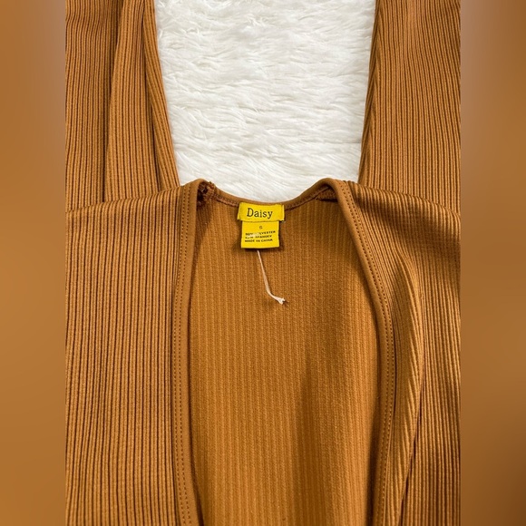 Daisy | Camel Brown Ribbed Catsuit Jumpsuit - Picture 6 of 11